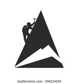 Mountain climber. Vector illustration.