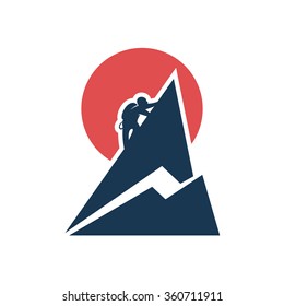 Mountain climber. Vector illustration.