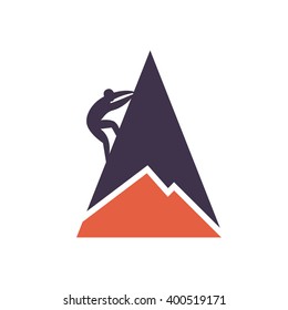 Mountain climber. Vector illustration.