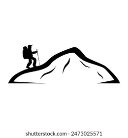 Mountain Climber Vector Illustration, Icon and Graphic Design