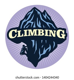 Mountain Climbing, Adventure , Camping, Expedition Logo. Vintage Vector and Labels, Sticker Icon Template Design Illustration