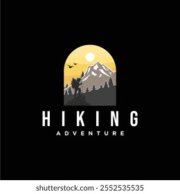 Mountain Climbing Adventure Logo Template. Vector Illustration Emblem. Icon Art Designs for prints, T-shirt prints, posters, covers and advertisements