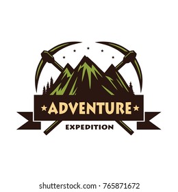 Mountain Climbing Adventure Logo Vector Icon Design Template