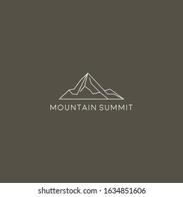 Mountain climbing adventure outdoor vector. Flat line logo style