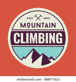 Mountain Climbing Circular Logo Badge