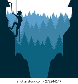 mountain climbing design, vector illustration eps10 graphic 