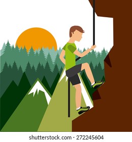 mountain climbing design, vector illustration eps10 graphic 