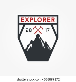 Mountain Climbing Expedition Vector Badge Insignia style Logo