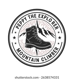 Mountain climbing forest icon vector