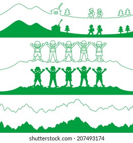 mountain climbing and hiking buddies.