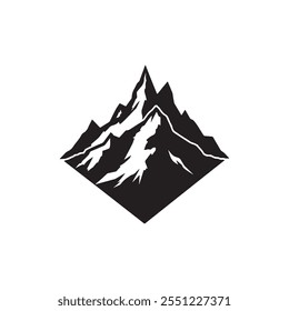 mountain climbing hill silhouette vector art flat design