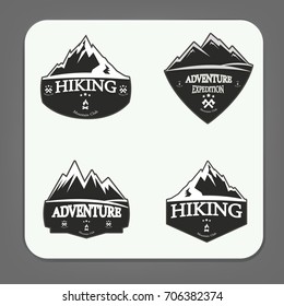 mountain climbing logo badge
