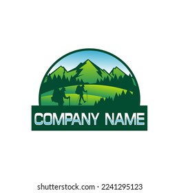 mountain climbing logo design concept