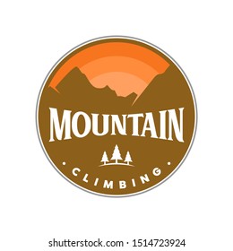 mountain climbing logo, icon and template