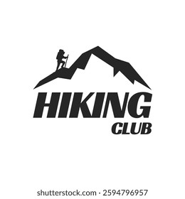 mountain climbing logo vector illustration design