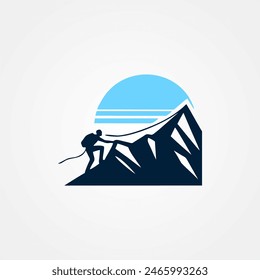 mountain climbing logo,sticker of adventure or outdoor activity club