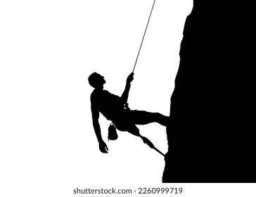 Mountain climbing man vector eps