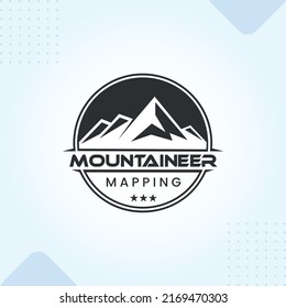 Mountain Climbing modern creative premium logo design vector template