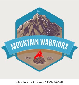 Mountain climbing to peak