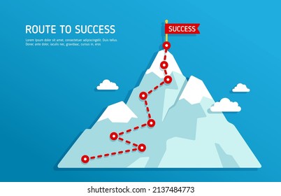 Mountain Climbing Route Top Business Path Stock Vector (Royalty Free ...