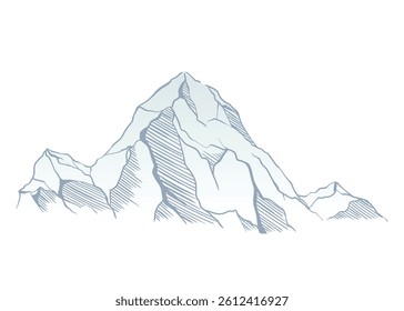 Mountain climbing route to top rock with red flag on peak. Business journey path in progress, way to success or concept of goal. Vector illustration
