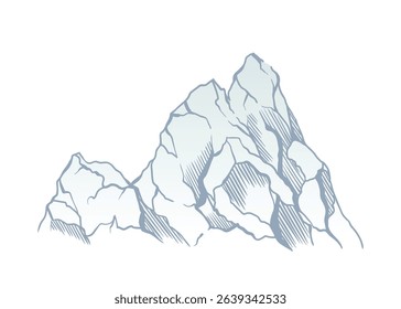 Mountain climbing route to top rock with red flag on peak. Business journey path in progress, way to success or concept of goal. Vector illustration