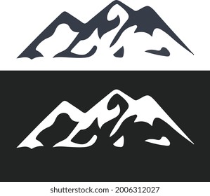 mountain climbing silhouette icon vector