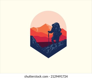 Mountain Climbing stock vector. Illustration