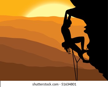 Mountain climbing vector