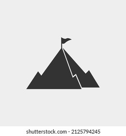 Mountain climbing vector icon illustration sign 