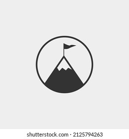 Mountain climbing vector icon illustration sign 