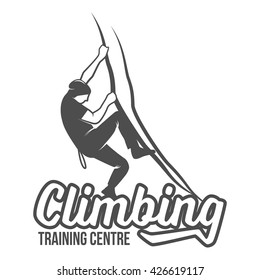 Mountain climbing vintage logos, emblems, silhouettes and design elements.