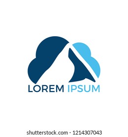Mountain cloud logo design. Mountain landscape and cloud logo design.