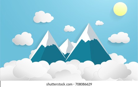 Mountain and cloud style paper