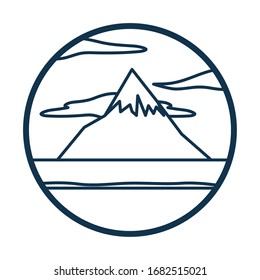 Stylesymbol-Design, Landscape-Natur-Ökoökologie-Naturschutz Bio-Umwelt und Outdoor-Vektorillustration