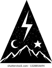 Mountain coalesce triangle Vector illustration