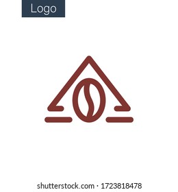 Umriss des Logos für Gebirge und Kaffee
