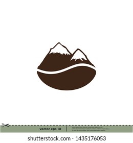 mountain and coffee bean concept company logo 