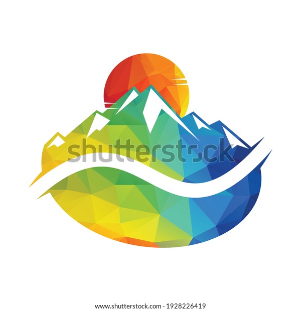 Mountain Coffee Bean Logo Vector Design 