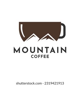 Mountain coffee logo design concept