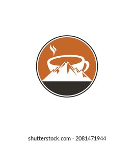 Mountain Coffee Logo Template Design. coffee logo design icon,