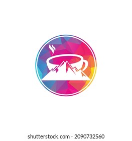 Mountain Coffee Logo Template Design. coffee logo design icon	
