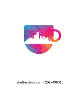 Diseño de la plantilla del logotipo del café de montaña. icono de diseño de logotipo de café