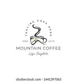 Mountain Coffee Rustic Logo Template