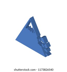 Mountain Colapse isometric left top view 3D icon