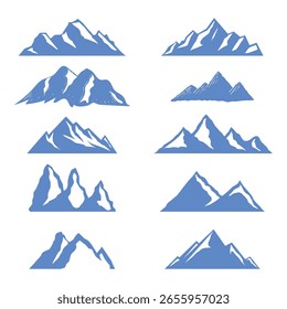 Ilustración de diseño plano de Colección de montaña