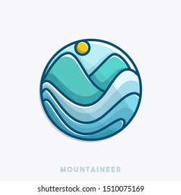 Mountain color abstract logo vector design