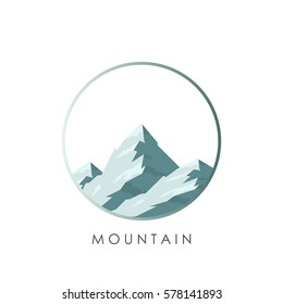 Mountain color emblem vector icon