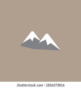 Mountain color icon vector. Simple landscape sign, logo. 