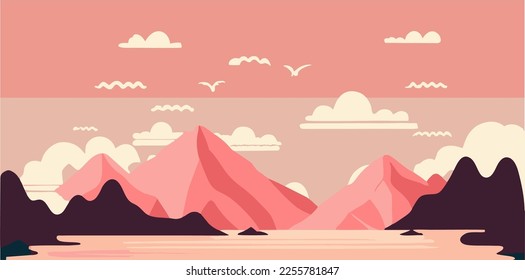 Color de montaña, ondas, superficie abstracta, fondo moderno, diseño vectorial Ilustración para su proyecto